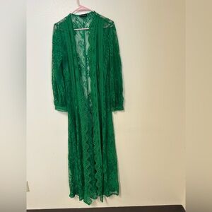 Valentine Green Lace Kimono Cardigan